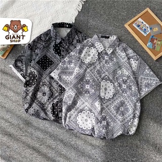 GIANTSHOP เสื้อฮาวาย เสื้อเชิ้ต hawaii ลายวิคตอเรีย Victorian แขนสั้น 2 สี Unisex (AQ)