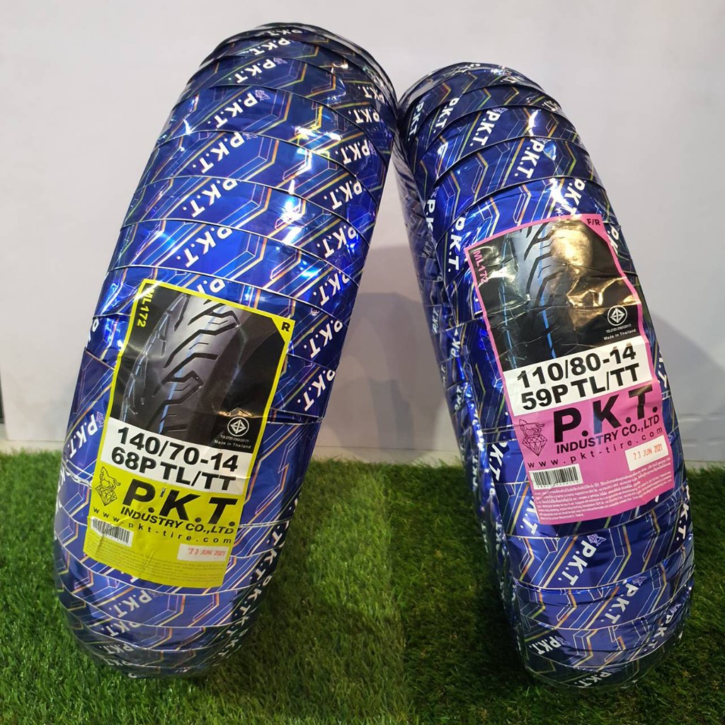 ยางนอก (P.K.T.) AEROX155 ลาย172 TL ยางหน้า110/80-14+ยางหลัง140/70-14  ML172