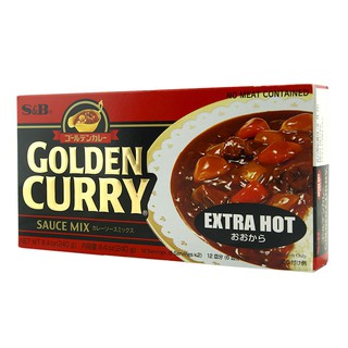 แกงกะหรี่ชนิดก้อน รสเผ็ดมาก [ตราเอสแอนด์บี] น้ำหนัก 220 กรัม Golden Curry Sauce Mix Extra Hot [S&amp;B] 220 g.