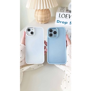 สอบถามก่อนกดสั่ง เคสขุ่น เคสขอบสี เคสสีฟ้า สีขาว เคสนิ่ม เคสโทรศัพท์ ขอบกล้องเงา พร้อมส่งจากไทย ดำ น้ำเงิน