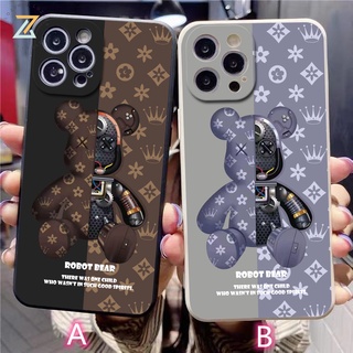 Zymllo เคส VIVO Y22 Y22S Y35 Y02S V25E Y16 4G V25 5G Y20 Y15S V23 Y51 Y31 Y50 Y30 Y19 Y17 Y12 Y15 Y11 V17 V19 V20SE คสโทรศัพท์ซิลิโคน ลายหมี สําหรับ