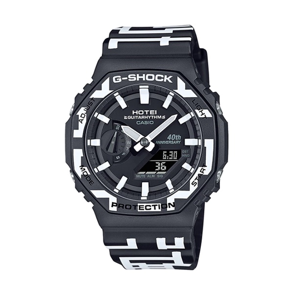 Casio G-Shock นาฬิกาข้อมือผู้ชาย สายเรซิ่น รุ่น GA-2100,GA-2100HT,GA-2100HT-1,GA-2100HT-1A - สีดำ/ขาว