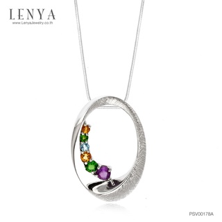 Lenya Jewelry จี้เงินแท้ ประดับด้วยพลอยบลูโทแพซ โครมไดออพไซด์ ซิทริน และ อเมทิสต์