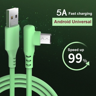 สายชาร์จเร็ว 5A Type C สากล / สายชาร์จซิลิโคนนิ่ม แบบข้อศอก / สายส่งข้อมูล USB-C สําหรับ Android และ iPhone