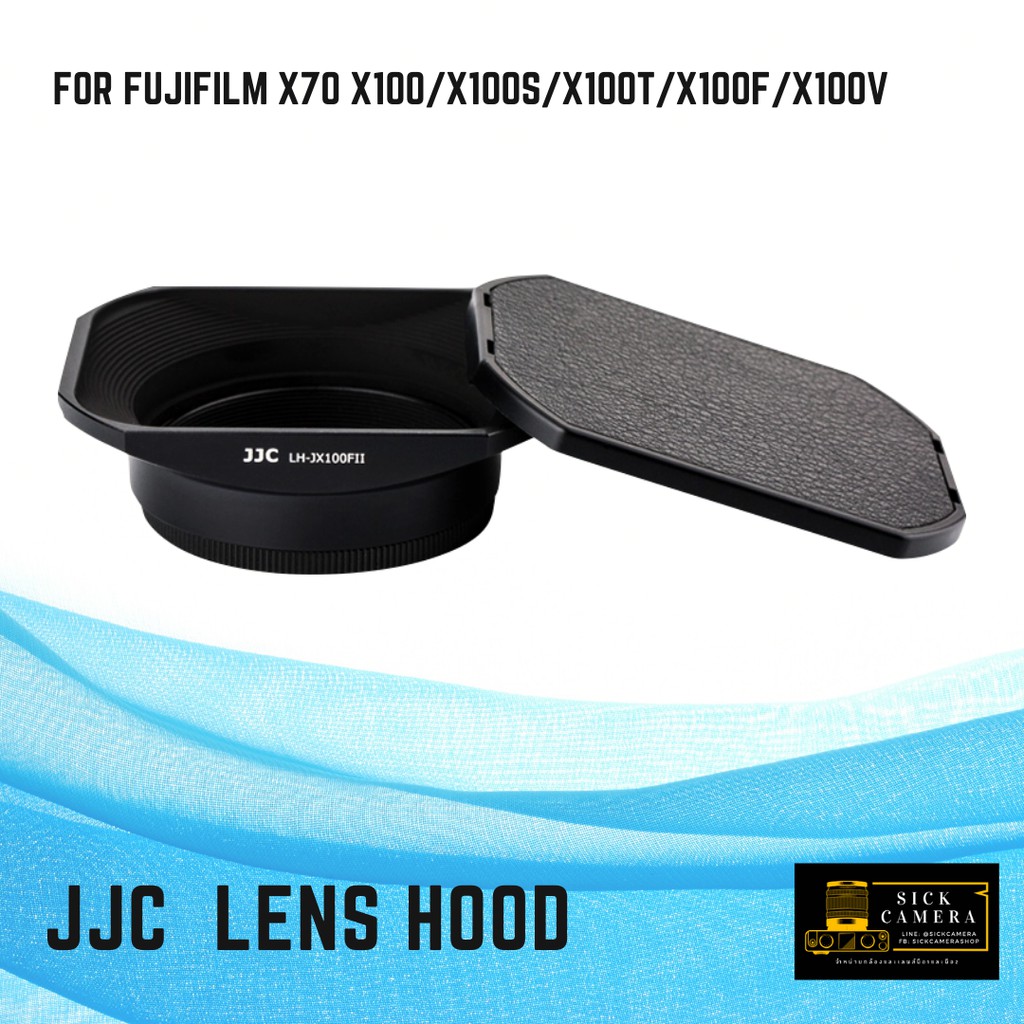 Fuji Lens Hood LH-X100II for Fujifilm Fuji X100 X70 X100S X100T X100F X100V with 49mm Lens Adapter Ring ทรงเหลี่ยม