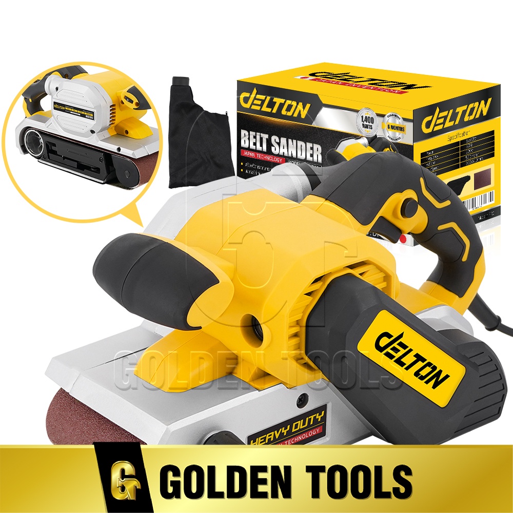 DELTON เครื่องขัดกระดาษทราย สายพาน (รุ่นรถถัง) Belt Sander 100มม. 4 นิ้ว 1,400W รุ่น DT-941 ฟรี! กระ