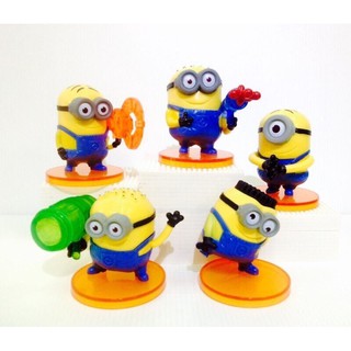 6 cm Action Figure Minion The Movie SET of 5 โมเดล ฟิกเกอร์ การ์ตูน แอนิเมชั่น มินเนี่ยน ภาคหนังโรง ฐานส้มใส