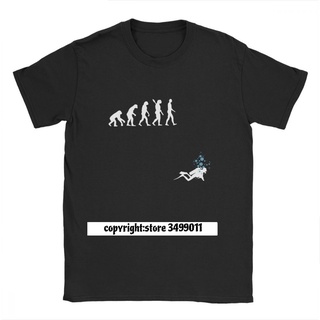 เสื้อยืด ผ้าฝ้าย พิมพ์ลาย Evolution Of Man Funny Scuba เหมาะกับการดําน้ํา เล่นกีฬา ฟิตเนส สําหรับผู้ชายS-5XL