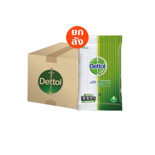 Dettol(เดทตอล) ผ้าเช็ดทำความสะอาดผิวแบบเปียก แอนตี้แบคทีเรีย จำนวน 10 แผ่น (12 ชิ้น)