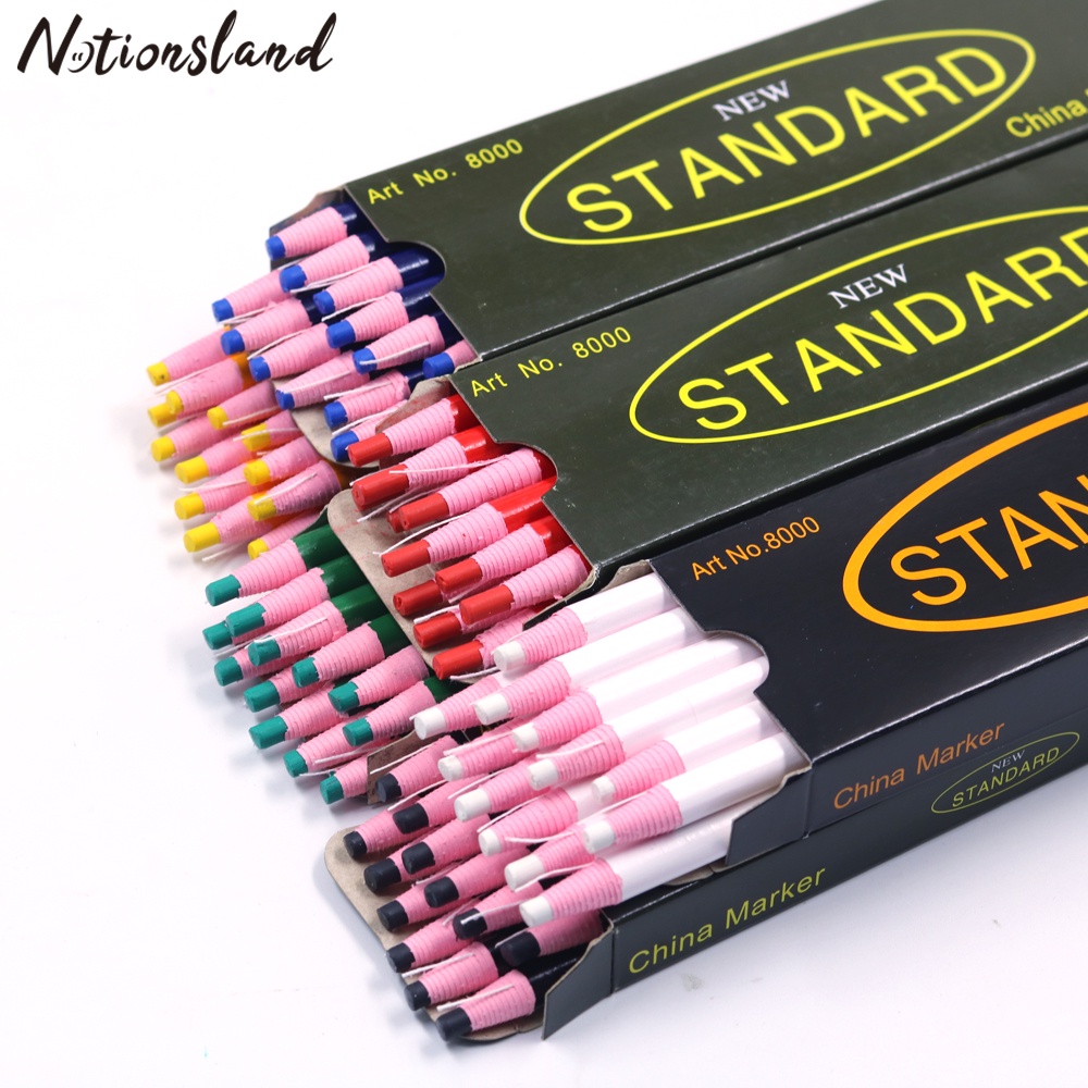 ดินสอชอล์ก หลากสี 12 ชิ้น สําหรับเย็บปักถักร้อย DIY