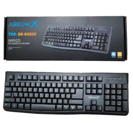 KEYBOARD (คีย์บอร์ดเกมมิ่ง) ARROW รุ่น SK-K8620 (BLACK) Rubber Dome ประกันศูนย์ 1 ปี *ของแท้ 100%*