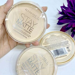 แป้งฝุ่นอัดแข็ง Rimmel Stay Matte Powder 14g #001 Transparent