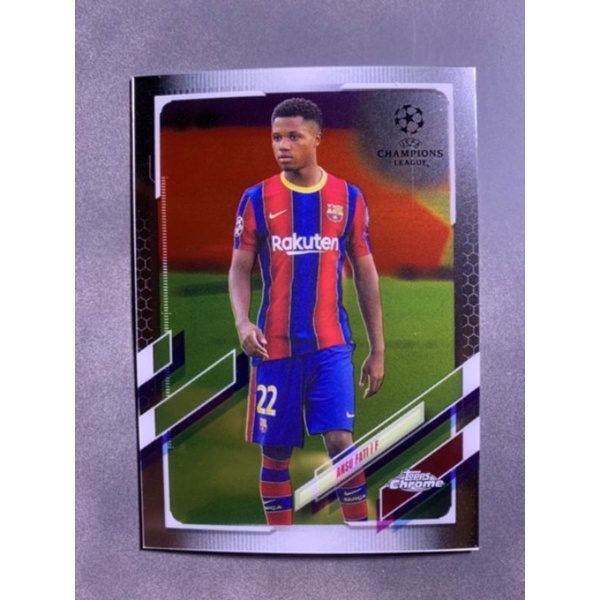 การ์ดนักฟุตบอล Topps Chrome Ucl 202021 Ansu Fati Barcelona การ์ดสะสม