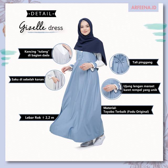 ชุดเดรส Gizelle by arfeena XL สียีนส์