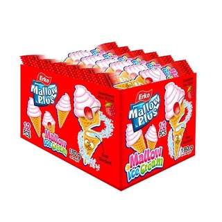 🍓Erko Mallow Plus เออโก้ แมลโลว์ ไอศกรีม แจม ฟิลลิง สตรอว์เบอร์รี่ เฟลเวอร์ 180 กรัม