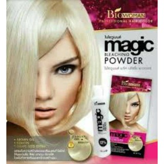 Bio woman magic cream peroxide  bleaching powder ผงฟอกสีผมเบอริน่า บลีชเชอร์ 1 ชุด