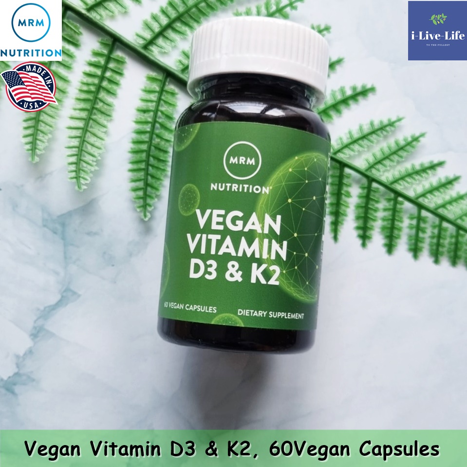 วิตามินดี 3 และ วิตามินเค 2 Vegan Vitamin D3 &amp; K2 60 Vegan Capsules - MRM