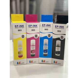 003 ชุด 4 สี เทียบเท่า สำหรับเครื่องอิงค์รุ่น Epson L1110 / L3100 / L3101 / L3110 / L3150 / L5190