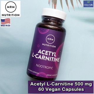 อะเซทิล-แอล-คาร์นิทีน Acetyl L-Carnitine 500 mg 60 Vegan Capsules - MRM