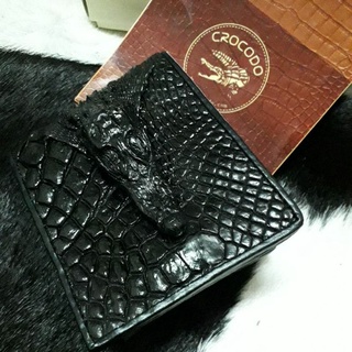 crocodile baby head skin bifold wallet premiumกระเป๋าสตางค์