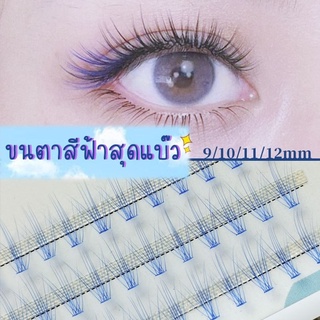 ขนตาปลอมสีฟ้า 10D 0.1MM