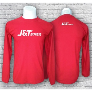 เสื้อยืดแขนยาว J&amp;T Express สกรีนหน้า-หลังราคาถูก ผ้าคอตตอน 100% ราคาถูก