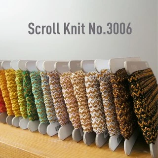 MOMOTARA No. 3006 (ชุดที่ 1) เทปทอ Knit ลายโค้ง Scroll Knit ขนาด 0.7 CM ยาว 18 หลา เทป ริบบิ้น วัสดุตกแต่ง diy งานฝีมือ
