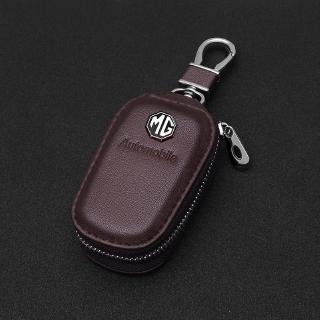 โลโก้รถหนังแท้แบบสบาย ๆ พวงกุญแจพวงกุญแจ Universal Key case Morris Garages mg zs hs gs mg 5 mg 6 mg 7