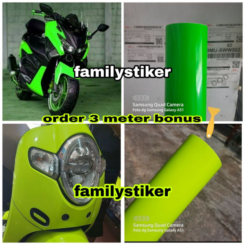 HIJAU MERAH Stabilo Green Scotch สติกเกอร์ Stabilo สีเหลืองมะนาวสติกเกอร์ Skotlite รถจักรยานยนต์รถยนต์สีแดง Stabilo สี