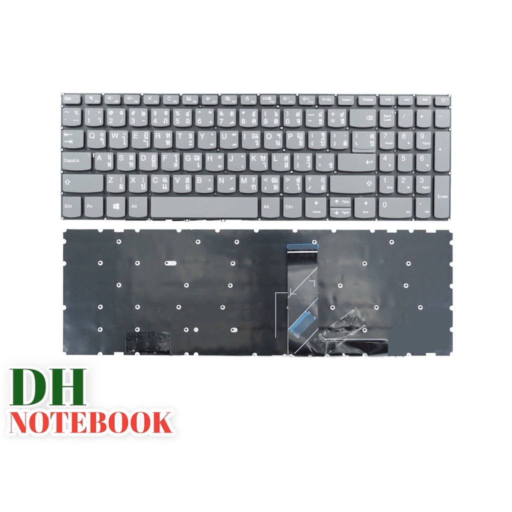 คีย์บอร์ดโน๊ตบุ๊ค keyboard Lenovo IdeaPad 320-15 320-15IAP 320-15ABR  320-15ISK สีเทา เป้นพิมพ์ภาษา ไทย-อังกฤษ TH-ENG