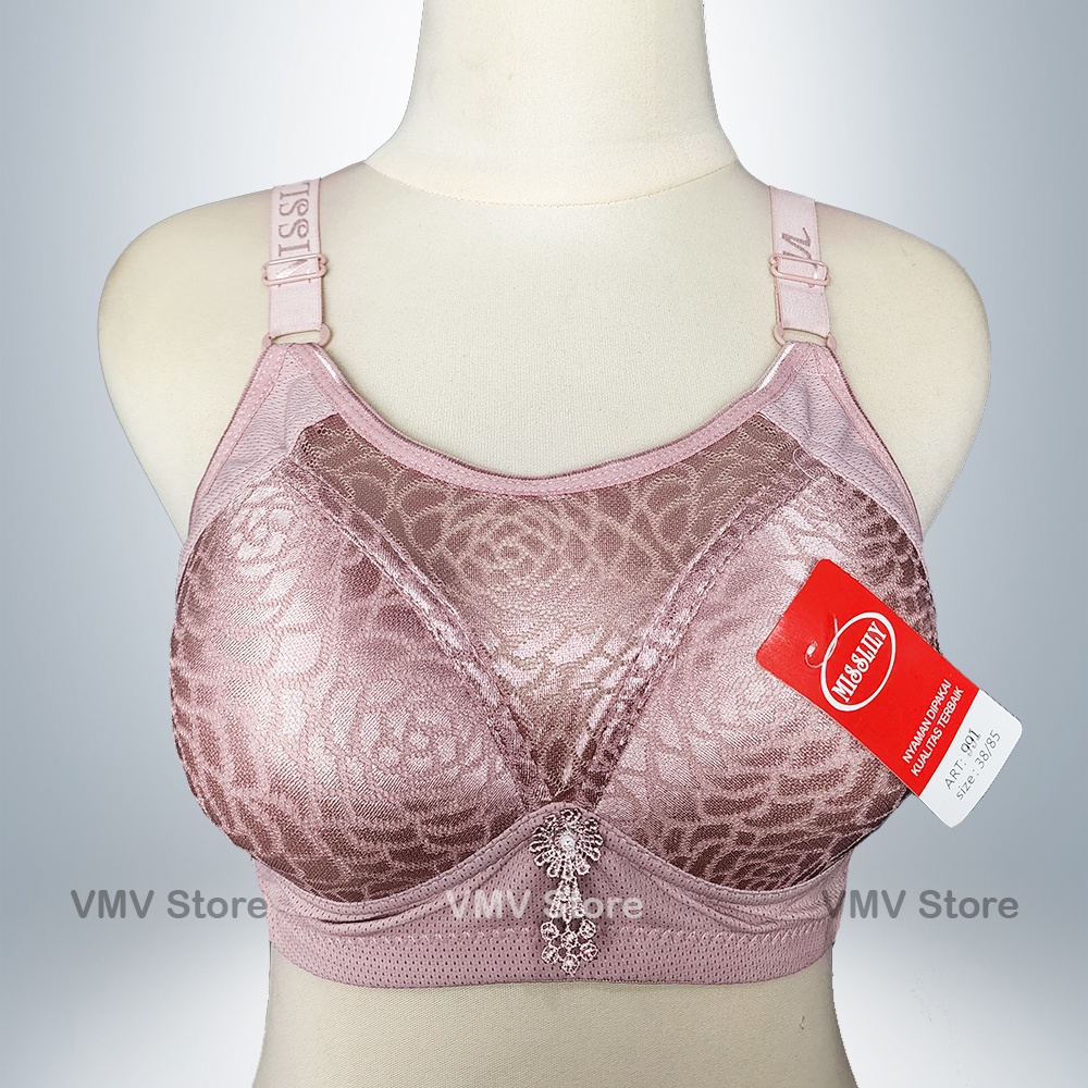 Misslily 991 เสื้อกล้าม Bra ไม่มีลวด Big B ถ้วย 3 ตะขอลูกไม้สวย Brukat เซ็กซี่ Miss Lily ของแท้