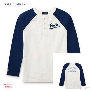 RALPH LAUREN COTTON JERSEY BASEBALL HENLEY (BOY SIZE 8-20)