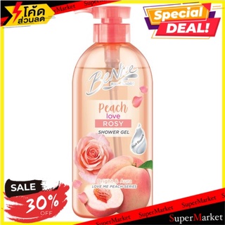 🔥สินค้าขายดี!! บีไนซ์ พีช เลิฟ โรซี่ เจลอาบน้ำ 450มล. Be Nice Peach Love Rosy Shower Gel 450ml