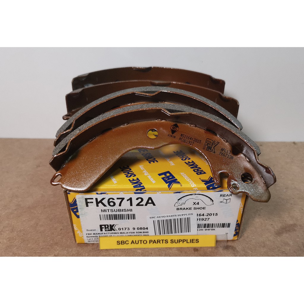 SBC AUTO - PROTON WIRA 1.3,1.5,ISWARA,SAGA 12V REAR BRAKE SHOE FBK (FK6712A)