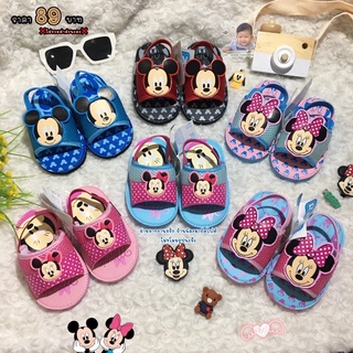 Sale‼️ รองเท้าเด็กป้าย Disney 💕รองเท้าแตะ รัดส้น ยางยืด ลาย Mickey Minnie 💕 ✨ขายดีมากๆ✨