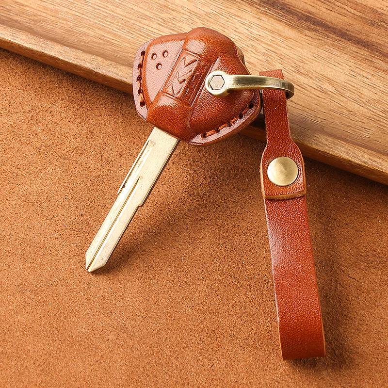 เหมาะสําหรับ Suzuki GSXR600 ฝาครอบกุญแจรถจักรยานยนต์หนังแท้ GSXR750 K5 rr1000 Cowhide เคสกุญแจ