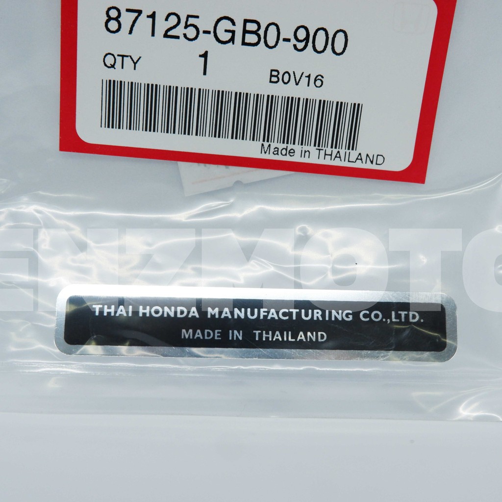 สติ๊กเกอร์ ป้ายชื่อโรงงานผู้ผลิต ป้ายสติ๊กเกอร์ผู้ผลิต THAI HONDA แท้ศูนย์ 87125-GB0-900  ⚡️พร้อมส่ง