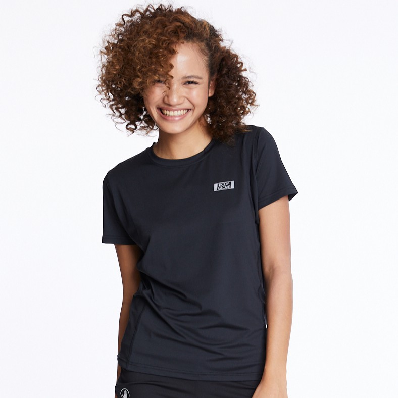 เสื้อยืดพิมพ์ลายBODY GLOVE Women's Basic Drycool T-Shirt เสื้อยืด ผู้หญิง สีดำ-01