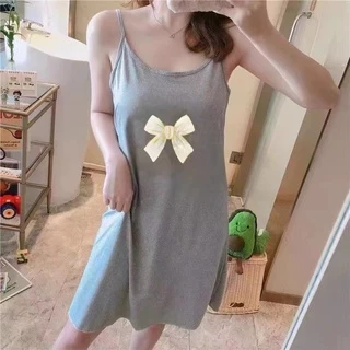 146 ชุดนอนกระโปรงสายเดี่ยว ชุดนอนแฟรชั่นต้อยนับหน้าร้อย ผ้านุ่ม ใส่สบาย