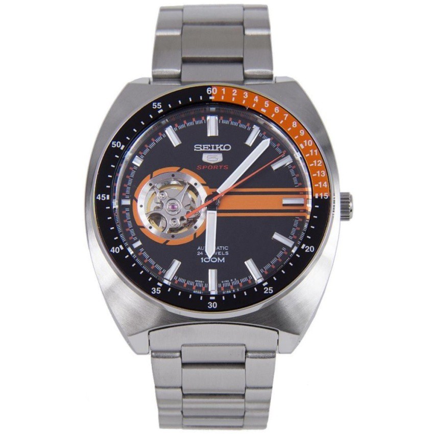 Seiko 5 Sports นาฬิกาผู้ชาย Automatic 24 Jewels Open Heart Dial SSA331K1