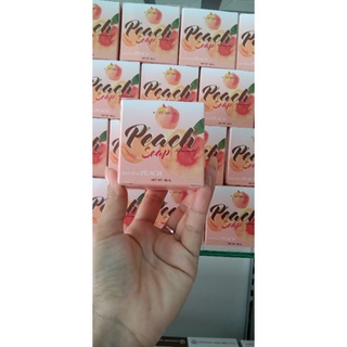 สบู่น้ำนมลูกพีช สบู่ลูกพีช By MR Peach Soap 80g
