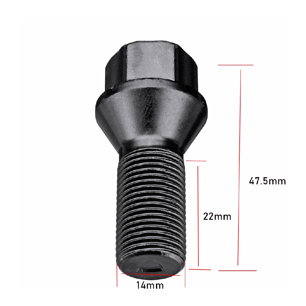 Hollow Hexagon Hub Bolt Car Wheel Nut Lug Bolt Stud Hex For Bmw Series M12 X 1 5 M14 X 1 25 M14 X 1 5 Black Silver Shopee Thailand