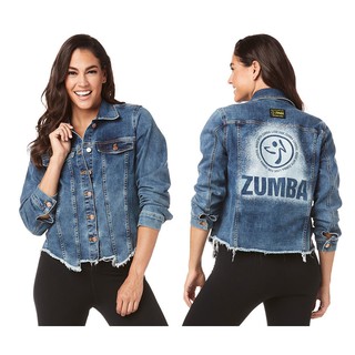 Zumba Wear (เสื้อแจ็คเก็ตออกกำลังกายซุมบ้า) Made With Zumba Love Denim Jacket