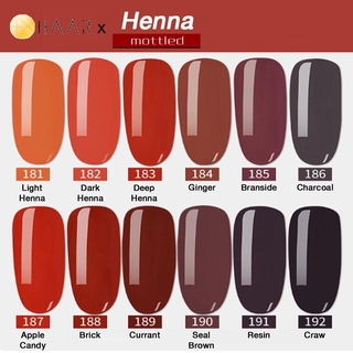 เซ็ต ยาทาเล็บ เจล 12 ขวด Gel Nail Polish Set HAAR x Mottled Henna Tone โทน เฮนน่า สี ส้ม แดง ม่วง เทา จัดจำหน่ายโดย H...