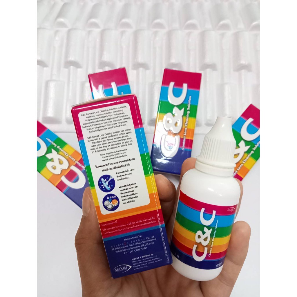C&C Contact Lens Cleaning Solution 30ml. ผลิตภัณฑ์ แช่คอนแทคเลนส์ บิ๊กอาย