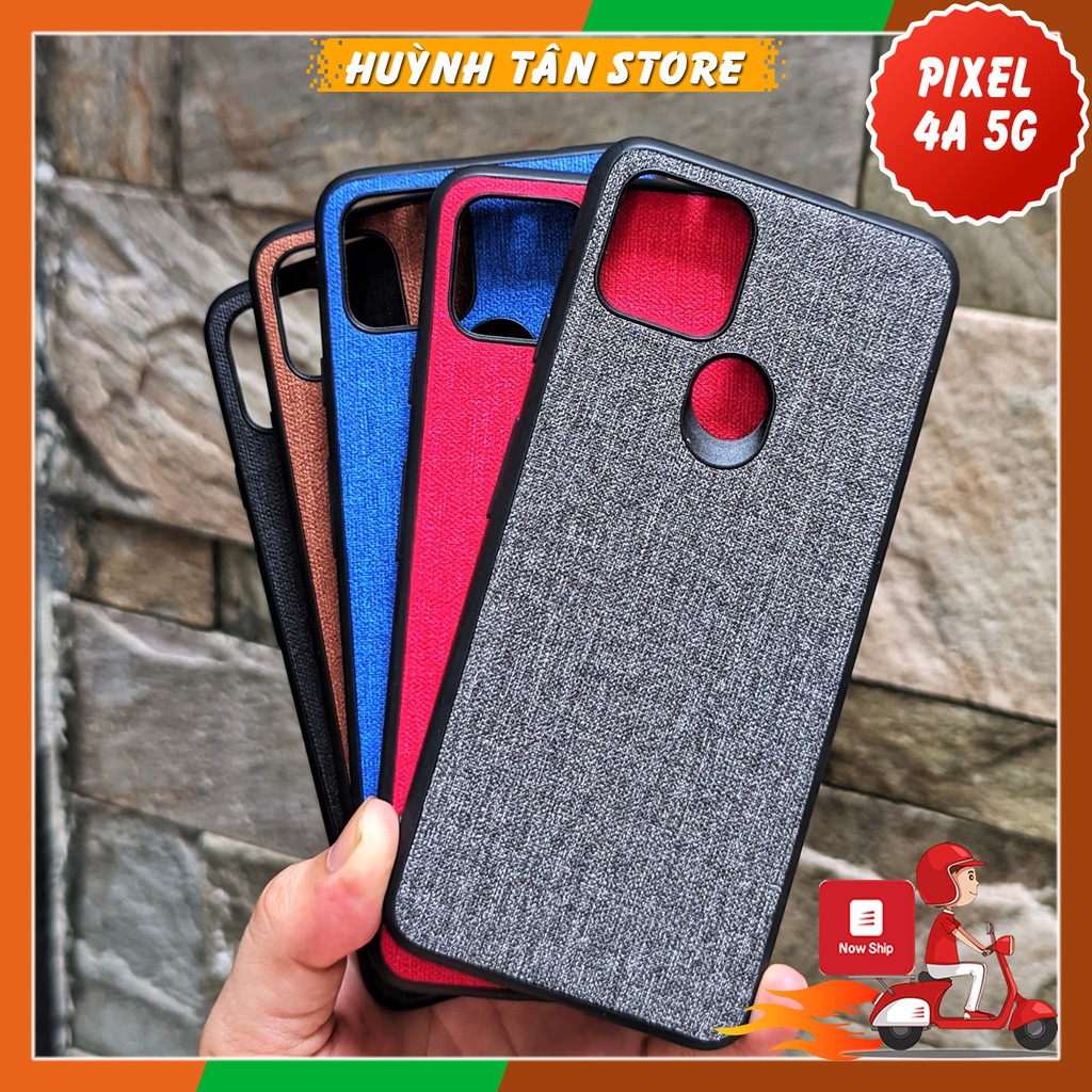 เคสป้องกันลายนิ้วมือ Google pixel 4a 5g พลาสติกแข็ง ขอบดํา ผ้าเลียนแบบ JEAN 1 สี อุปกรณ์โทรศัพท์ ร้า