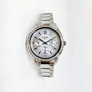 นาฬิกาข้อมือ Pulsar PP6009 Womens Chronograph Crystal Accent Stainless Stee