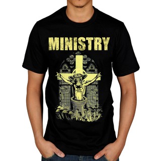 เสื้อยืดผู้ชายเสื้อยืดแขนสั้นพิมพ์ลาย Ministry Holy Cow Block สําหรับผู้ชาย