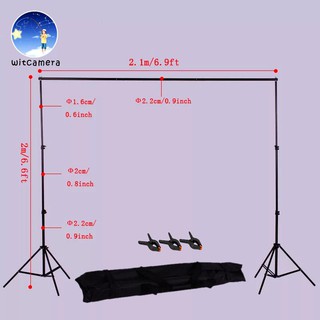 2m * 2m Photography Background Support System Backdrop Stand Crossbar Kit Set