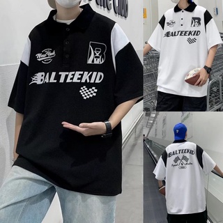 เสื้อยืดโปโล แขนสั้น สไตล์สตรีท เสื้อยืดทรง oversize เกาหลี เสื้อโปโลผู้ชาย เนื้อผ้านุ่มใส่สบาย เสื้อวินเทจผู้ชาย🔥เตรียมจัดส่ง M-2XL🔥